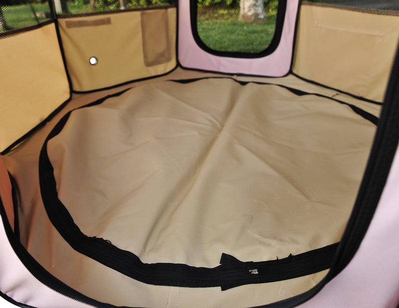 Recinto Box per Animali Domestici in Tessuto Oxford Rosa Ø116x71 cm 