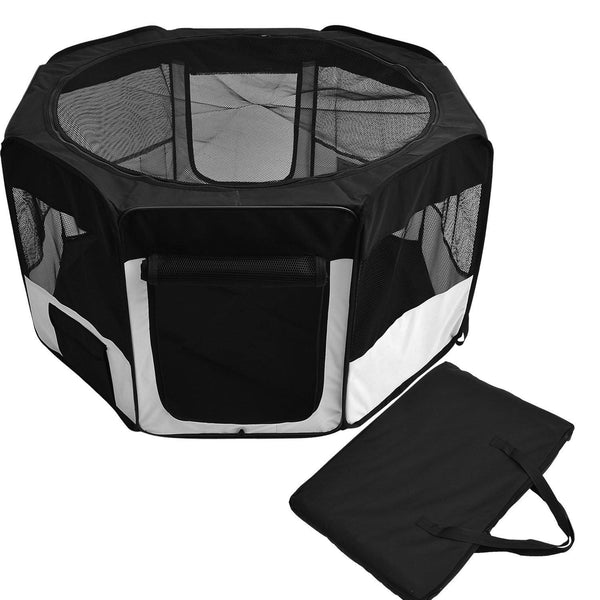 prezzo Parc pliable pour animaux de compagnie Noir et Crème 114x48x58 cm