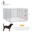 Recinto per Cani Gatti a Rete 8 Pezzi 76x61 cm Nero 