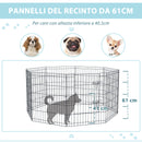Recinto per Cani Gatti a Rete 8 Pezzi 76x61 cm Nero 