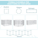 Recinto per Cani Gatti a Rete 8 Pezzi 76x61 cm Nero 