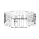 Recinto per Animali in Acciaio Ø158x61 cm Nero 