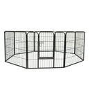 Recinto Recinzione per Cuccioli Cani 8pz 80x80 cm Nero 