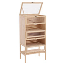 Gabbia per Roditori e Criceti a 4 Ripiani con Tetto Apribile in Legno 60x40x120 cm 