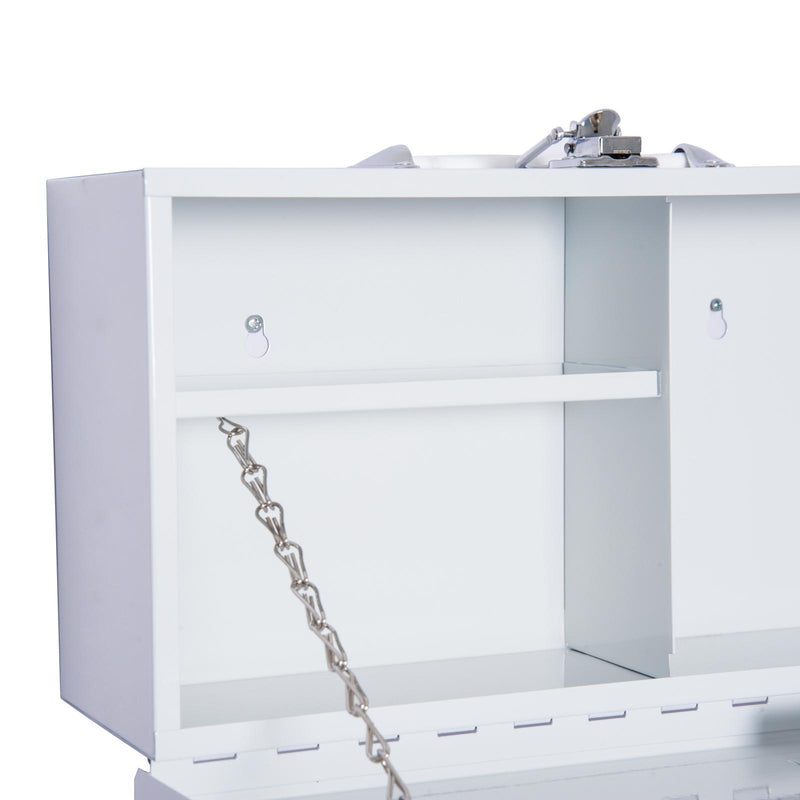 Armadietto per Medicinali da Muro con 2 Ripiani e un Vano Bianco 38x12x20 cm 