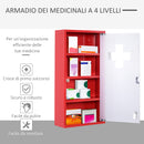 Armadietto per Medicinali Rosso 60x30x12 cm 