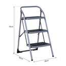 Scaletta Sgabello 3 Gradini in Ferro Pieghevole 92x48x62 cm 