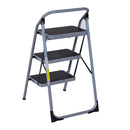 Scaletta Sgabello 3 Gradini in Ferro Pieghevole 92x48x62 cm 