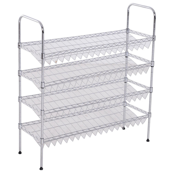 Étagère à chaussures en métal avec 4 étagères réglables 75x25x87 cm prezzo