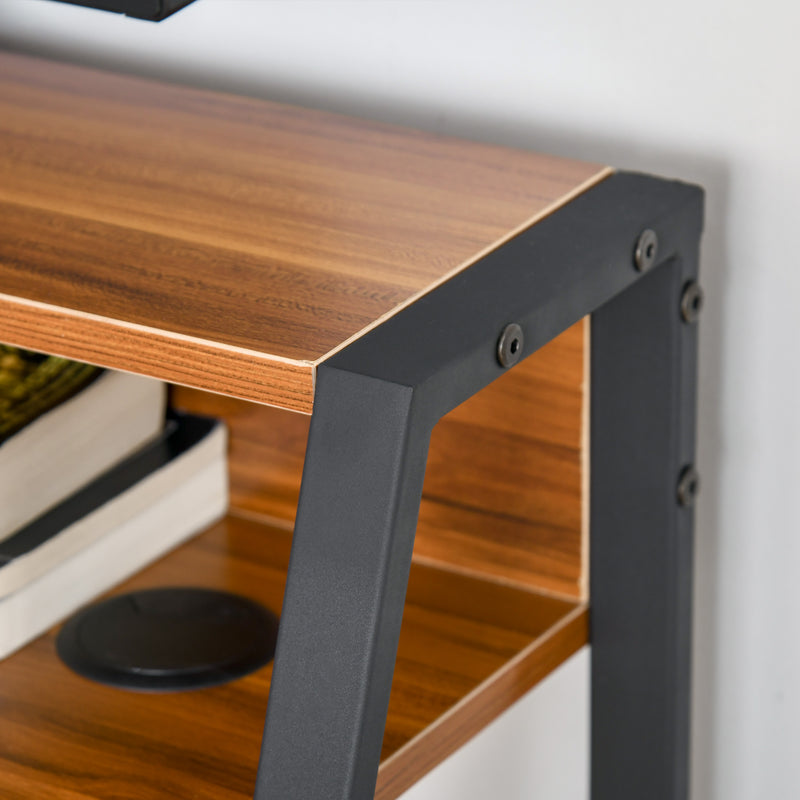 Scrivania da Ufficio con Ripiano Portaoggetti in Legno Noce 84x45x85 cm 