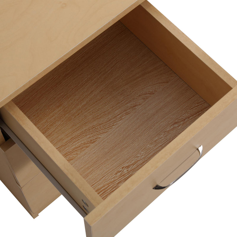 Scrivania da Ufficio con 3 Cassetti e Ripiani in Legno Naturale 120x49x72 cm 