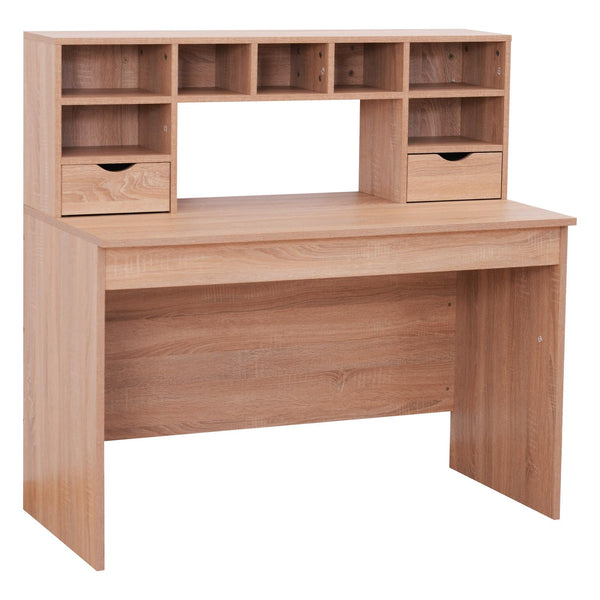 Bureau PC Design Classique avec Tiroirs en Bois de Chêne 120x57x116 cm online