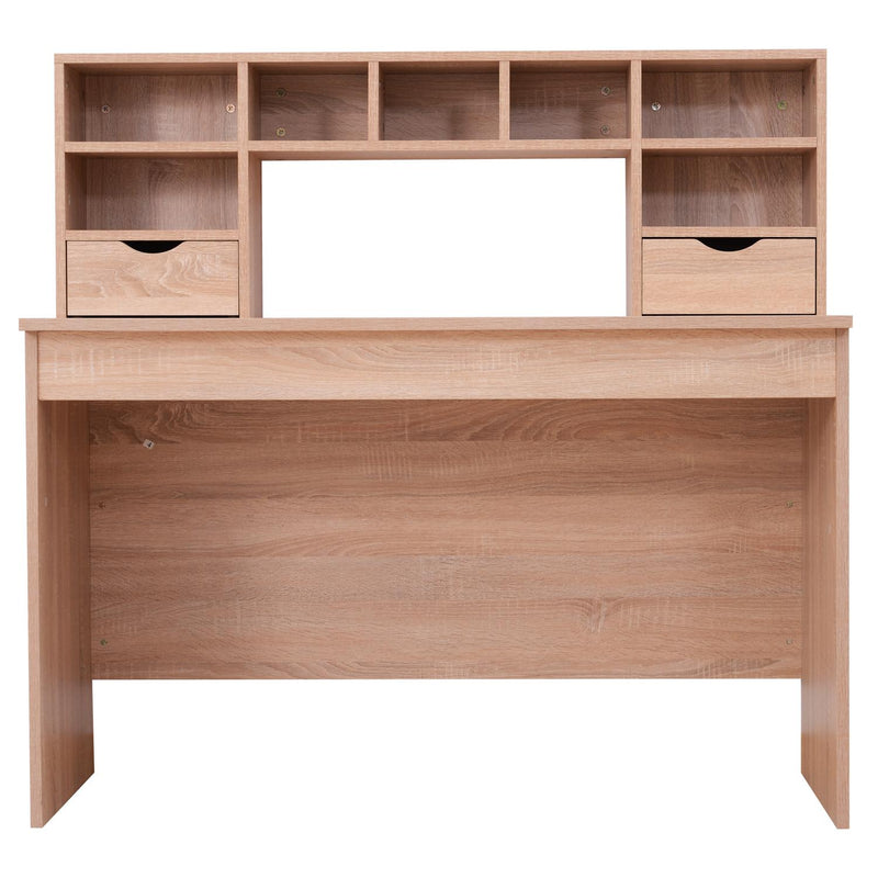 Scrivania Porta PC Design Classico con Cassetti in Legno Rovere 120x57x116 cm 