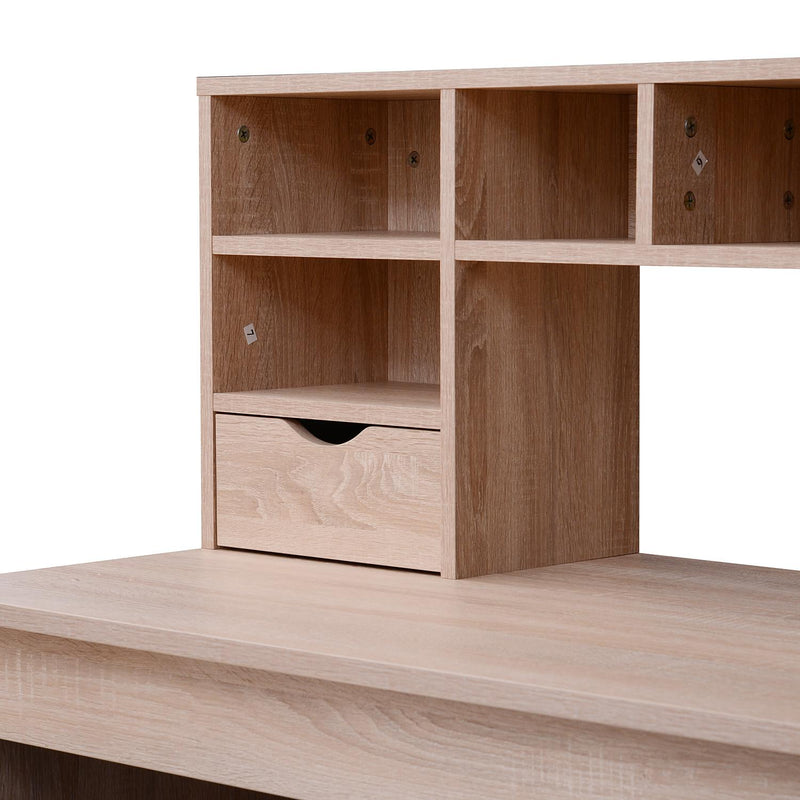 Scrivania Porta PC Design Classico con Cassetti in Legno Rovere 120x57x116 cm 