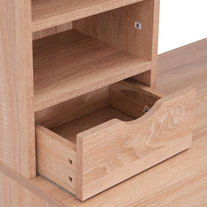 Scrivania Porta PC Design Classico con Cassetti in Legno Rovere 120x57x116 cm 