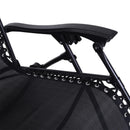 Sedia Sdraio Pieghevole Reclinabile Lettino Relax a Gravità Zero in Textilene Nero 90x65x110 cm 