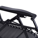 Sedia Sdraio a Dondolo Reclinabile con Poggiapiedi e Porta Bicchieri Nero 120x67x102 cm 