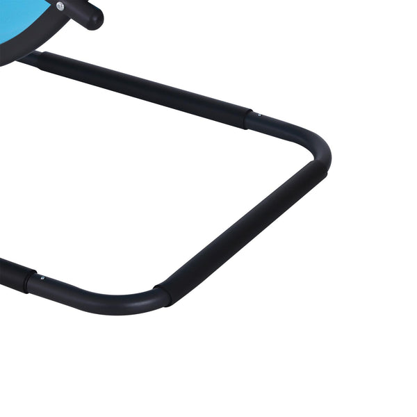 acquista Chaise Longue de Jardin pour Extérieur Design Ergonomique Appui-Tête Amovible Bleu Clair 150x63x89 cm