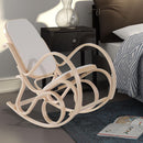 Poltrona a Dondolo in Legno Stile Classico Crema 