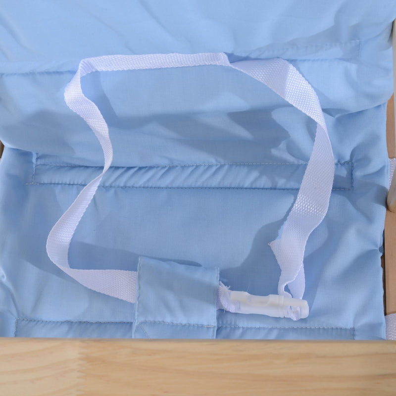 Seggiolone Multifunzione per Bambini in Legno di Pino Azzurro 50x44x88 cm 