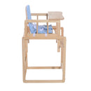 Seggiolone Multifunzione per Bambini in Legno di Pino Azzurro 50x44x88 cm 