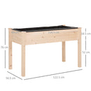 Orto Urbano Pensile in Legno con Fodera in Tessuto 122.5x56.5x76 cm 