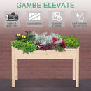 Orto Urbano Pensile in Legno con Fodera in Tessuto 122.5x56.5x76 cm 