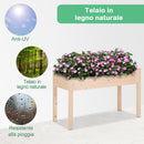 Orto Urbano Pensile in Legno con Fodera in Tessuto 122.5x56.5x76 cm 