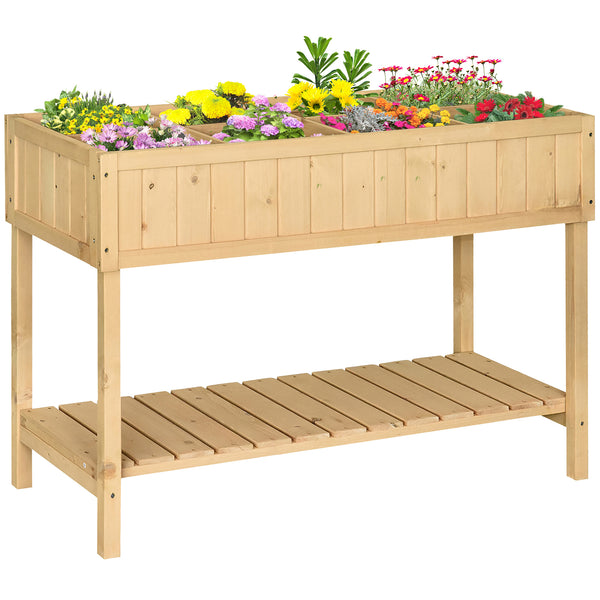 prezzo Jardin potager suspendu en bois avec 8 grilles et étagère inférieure 120x60x81 cm