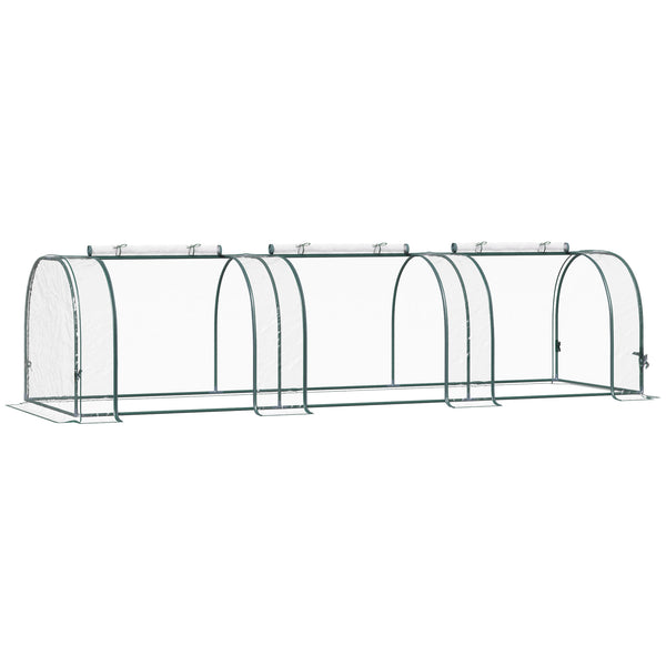 online Serre de Jardin pour Plantes avec 3 Portes en Acier et PVC 300x100x80 cm