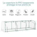 Serra da Giardino per Piante con 3 Porte in Acciaio e PVC 300x100x80 cm 