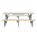 Set Birreria Pieghevole Tavolo con 2 Panche in Legno di Abete 