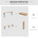 Set Birreria Pieghevole Tavolo con 2 Panche in Legno di Abete 