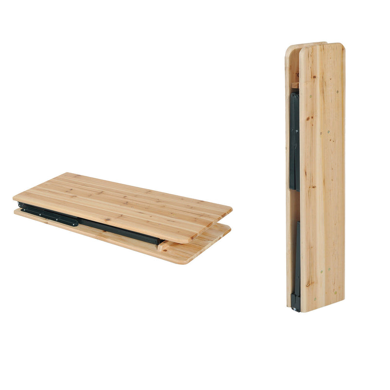 Set Birreria Pieghevole Tavolo con 2 Panche in Legno di Abete 