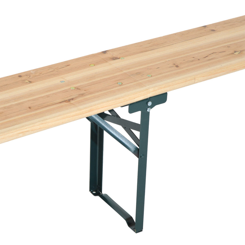 Set Birreria Pieghevole Tavolo con 2 Panche in Legno di Abete 