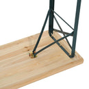 Set Birreria da Esterno Tavolo e 2 Panche con Schienale Pieghevoli in Legno di Abete 