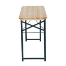 Set Birreria da Esterno Tavolo e 2 Panche con Schienale Pieghevoli in Legno di Abete 