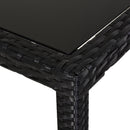 Set Salotto da Giardino in Rattan Sintetico Tavolo 2 Poltrone 2 Poff Nero 