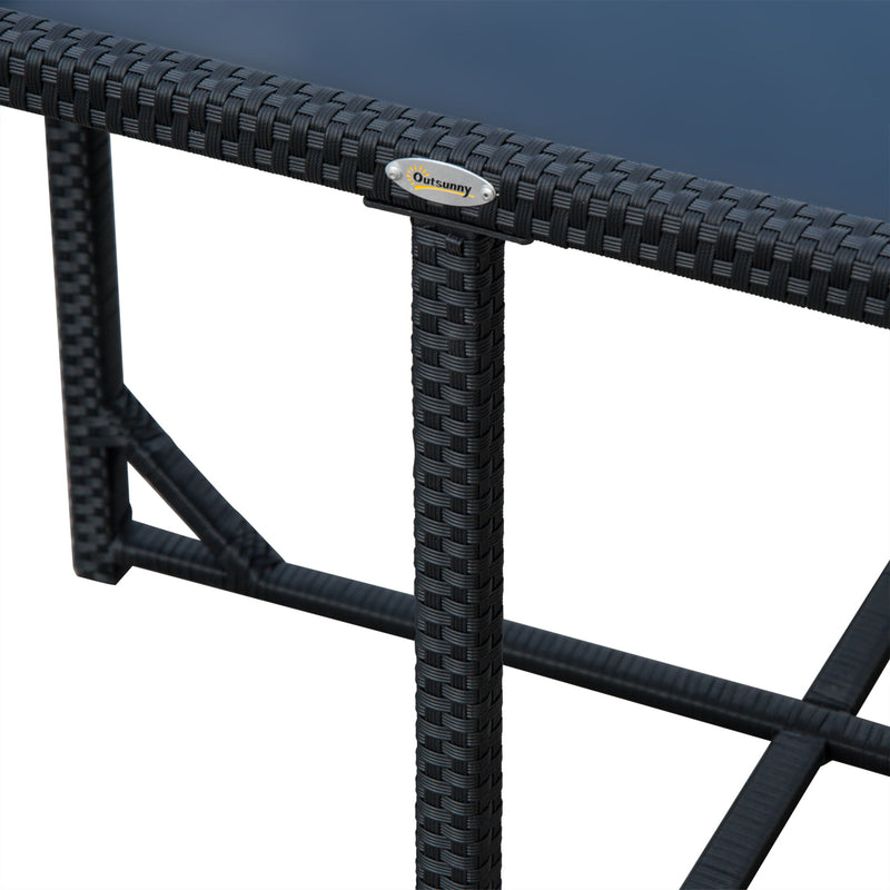 Set Salotto da Giardino in Rattan Sintetico 4 Poltrone e Tavolino Nero 