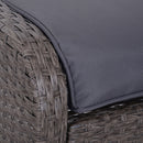 Set Salotto da Giardino in Rattan Sintetico 2 Divani 2 Pouf e Tavolino Grigio 