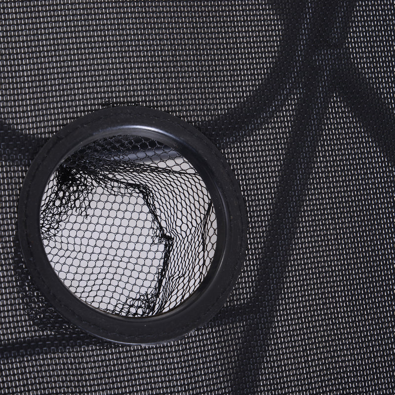 Set 2 Sedie a Sdraio e Tavolino da Giardino Regolabili Pieghevoli Tessuto di Textilene Nero 