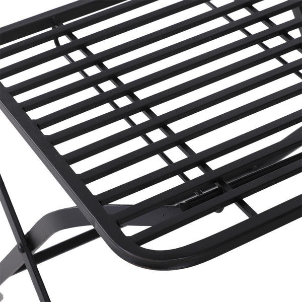 Ensemble de table basse et 2 chaises de jardin pliantes en métal noir sconto