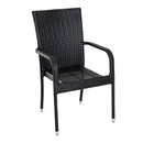 Set Tavolo e 4 Sedie da giardino in Rattan Sintetico Marrone 