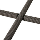 Set Tavolo e 4 Sedie da giardino in Rattan Sintetico e Acciaio con 4 Poggiapiedi Grigio 