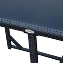 Set Tavolo e 6 Sedie da giardino in Ferro e Rattan Sintetico 4 Poggiapiedi e Cuscini Nero 