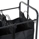 Stender Appendiabiti con Carrello Lavanderia Nero 84x41x172 cm 