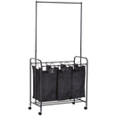 Stender Appendiabiti con Carrello Lavanderia Nero 84x41x172 cm 