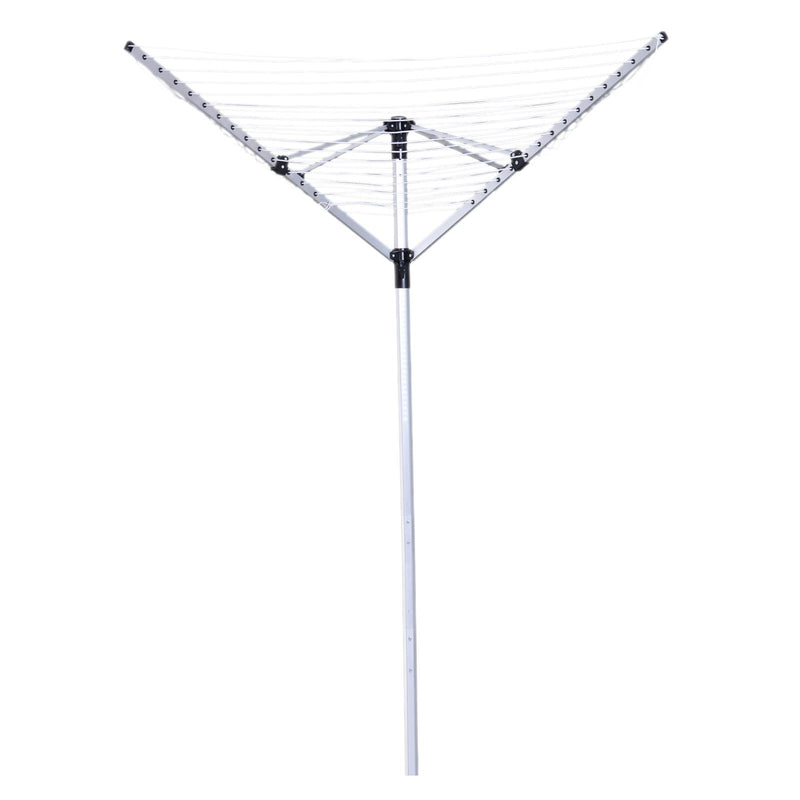 Stendibiancheria Pieghevole a Ombrello da Esterno Altezza Regolabile in Alluminio 138x138x195 cm 