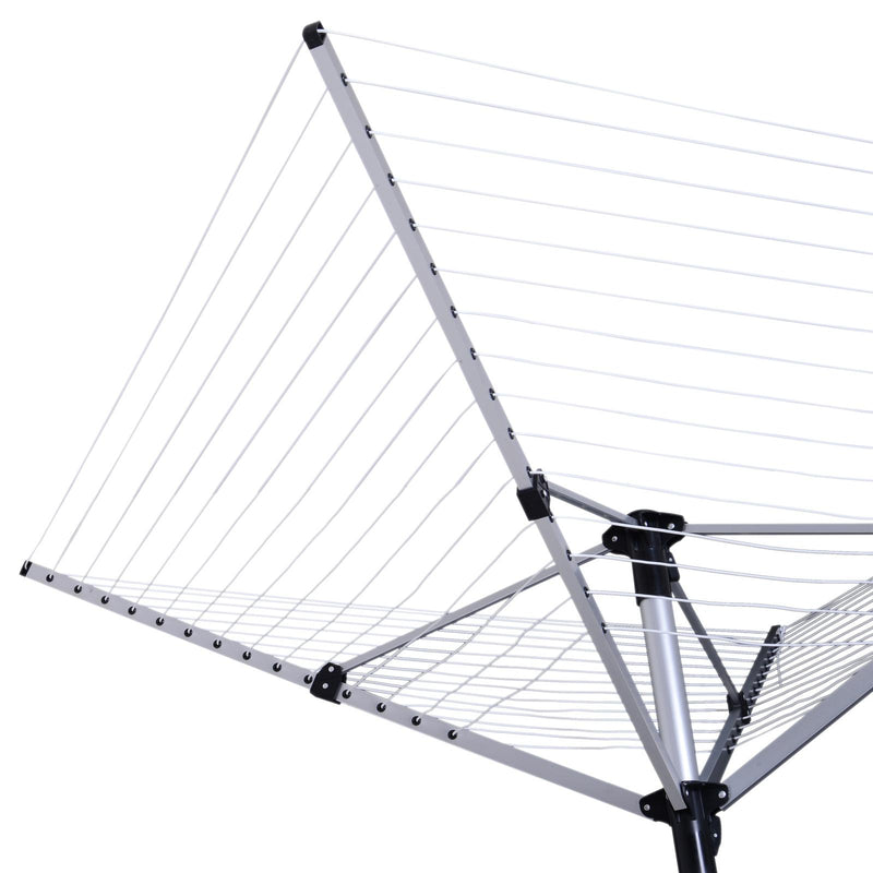 Stendibiancheria Pieghevole a Ombrello da Esterno Altezza Regolabile in Alluminio 138x138x195 cm 