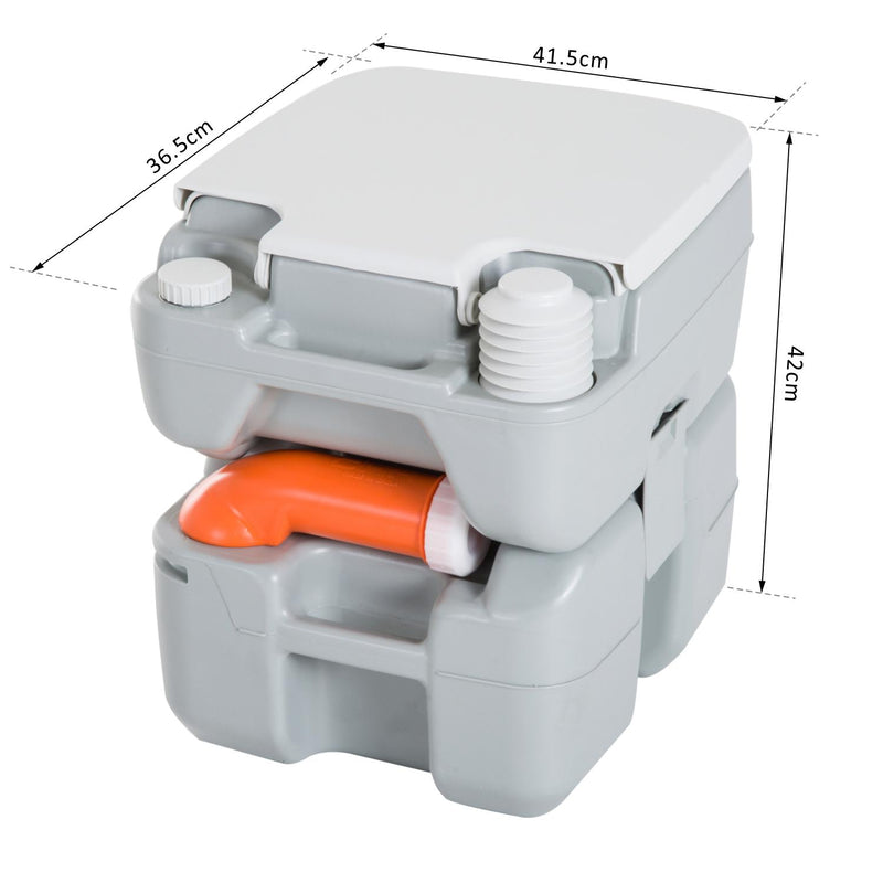 Toilette Wc Chimico Portatile 20L per Disabili e Anziani Camper Campeggio 41.5x36.5x42 cm 